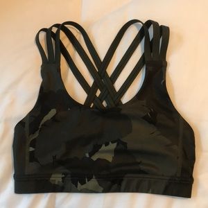 lululemon sports bra in camo color